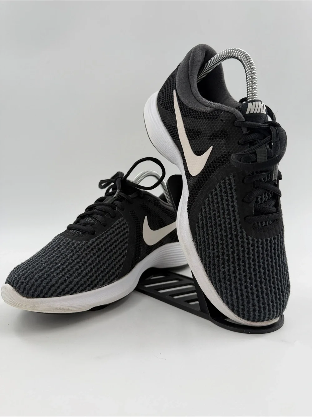 Nike Women's Size 8.0 Revolution 4 Running Shoes  Black/White-Anthracite